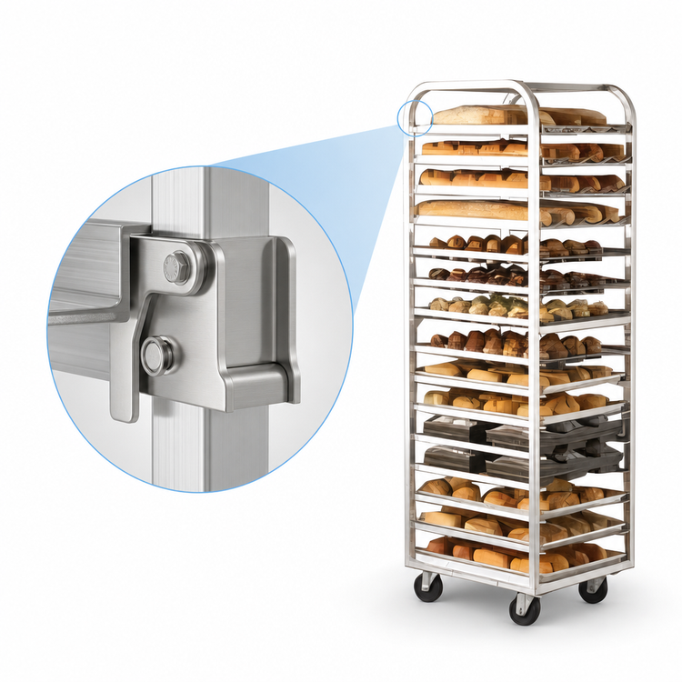 Product image #4 for Aluminum Roll-In Oven Rack with A-Style Lift, Single End Load, 18-Pan Capacity