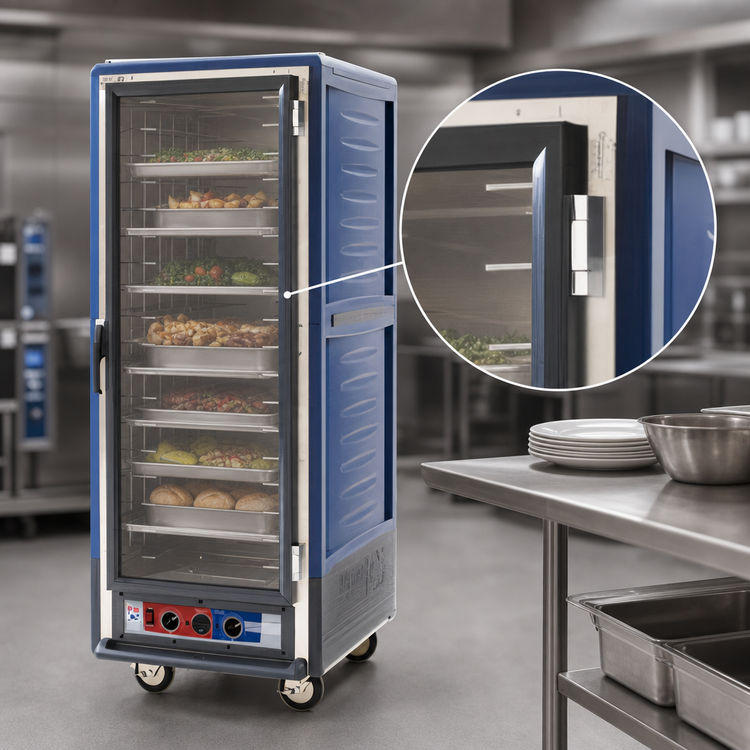 Product image #4 for Metro C5 Insulation Armour Full-Height Heated Holding Cabinet with Clear Door and Fixed Wire Slides, Blue