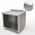 Thumbnail image #4 for Advance Tabco 144-Inch x 24-Inch 14-Gauge 304 Stainless Steel Open Front Cabinet Base Work Table with 1-1/2-Inch Rear Splash