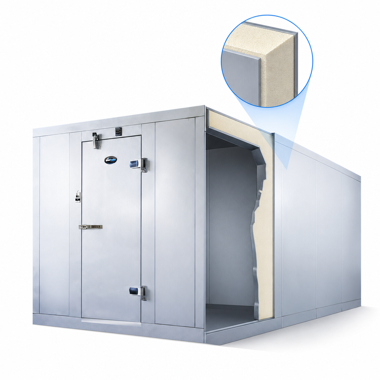 Product image #4 for AmeriKooler Indoor Quick Ship Floorless Walk-In Cooler with Remote R-448A Refrigeration