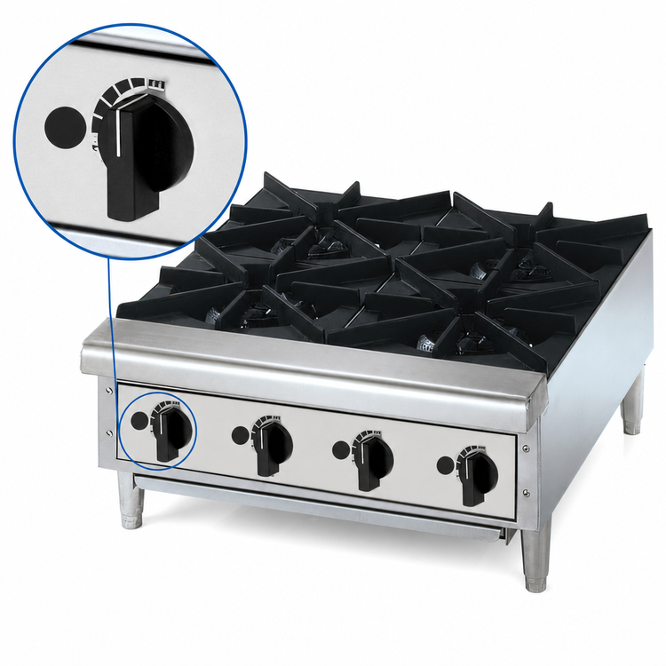 Product image #4 for Toastmaster TMHP6 36-Inch Countertop Gas Hot Plate, 6 Burners, Manual Control