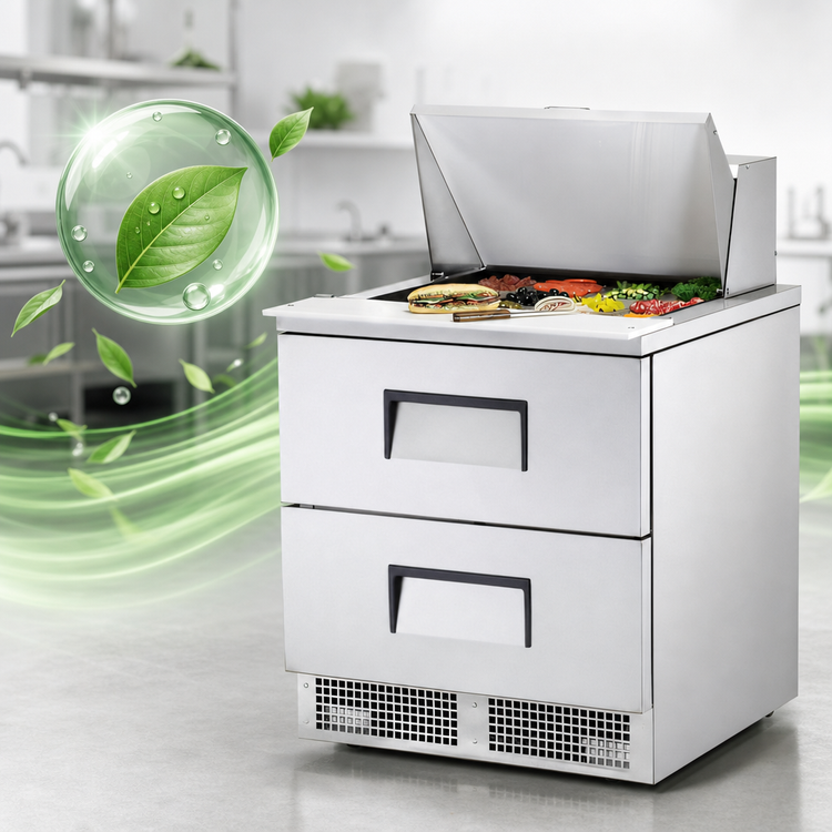 Product image #4 for True 32-Inch One-Section Sandwich/Salad Prep Table with 2 Drawers and Rear-Mounted R290 Refrigeration