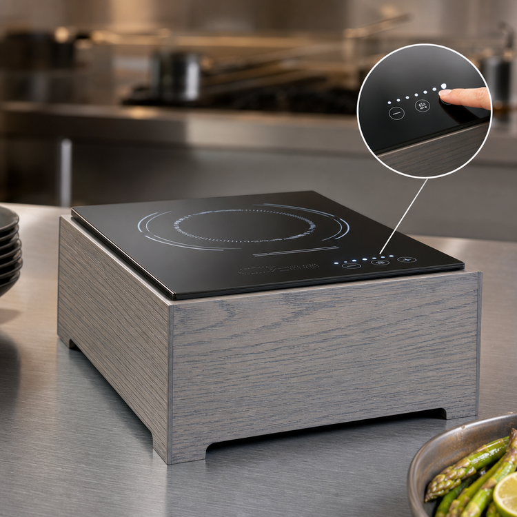 Product image #5 for Cal-Mil Ashwood Rectangular Single-Burner Countertop Induction Unit with Glass Top, Gray Wash Oak