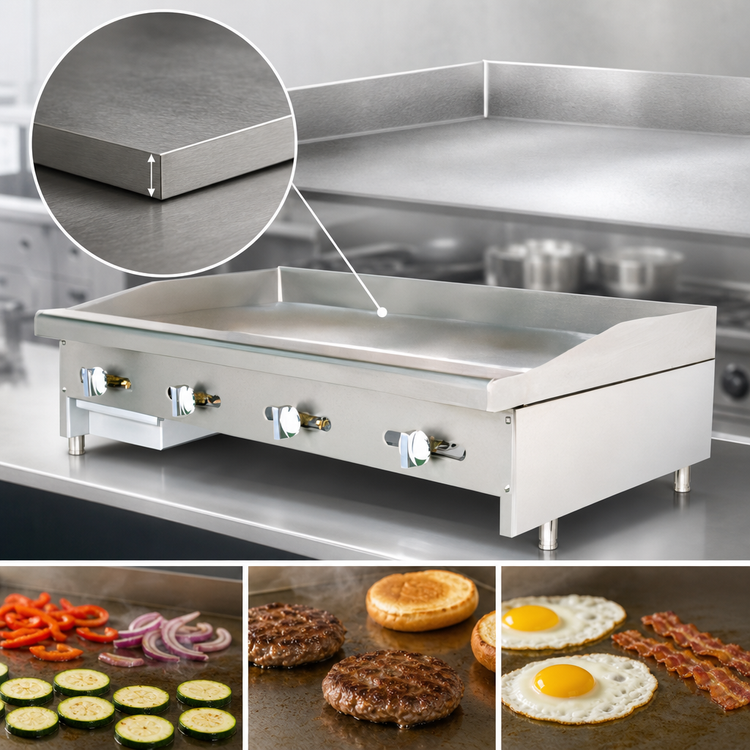 Product image #4 for Bake Tech Innovation TAMG-48 48-Inch Countertop Gas Radiance Griddle with 3/4-Inch Smooth Steel Plate