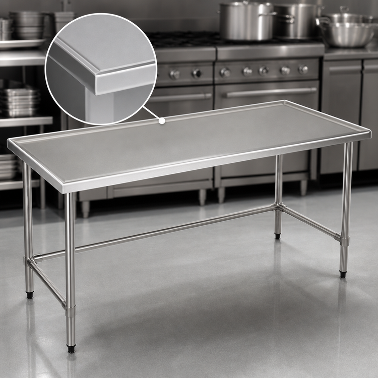 Product image #4 for Eagle Group Spec-Master Marine Series Stainless Steel Work Table, 84 x 48 Inches, Box Marine Edge