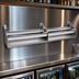 Thumbnail image #4 for Glastender 51-Inch Double Stainless Steel Speed Rail with Open Step-and-Rail Design