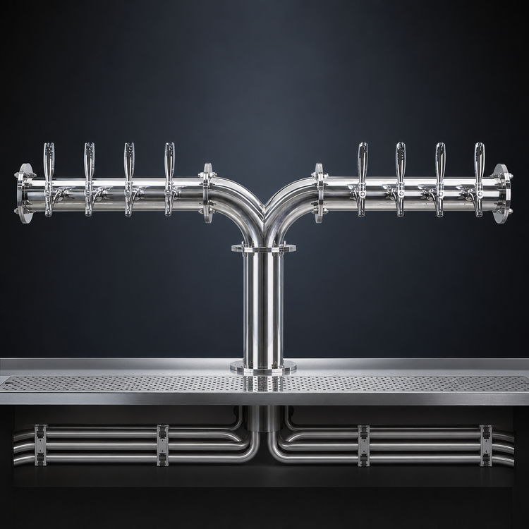 Product image #4 for Titan Y-Style Countertop 8-Faucet Glycol-Cooled Draft Beer Tower with Kool-Rite Integrated Module