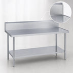 Thumbnail image #4 for Duke Manufacturing 314-36108-10R 108 x 36-Inch Stainless Steel Work Table with 10-Inch Riser, Marine Edge & Galvanized Undershelf