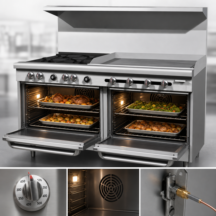 Product image #4 for Southbend S-Series 60-Inch Gas Restaurant Range with 2 Open Burners, 48-Inch Thermostatic Griddle, and 2 Convection Ovens