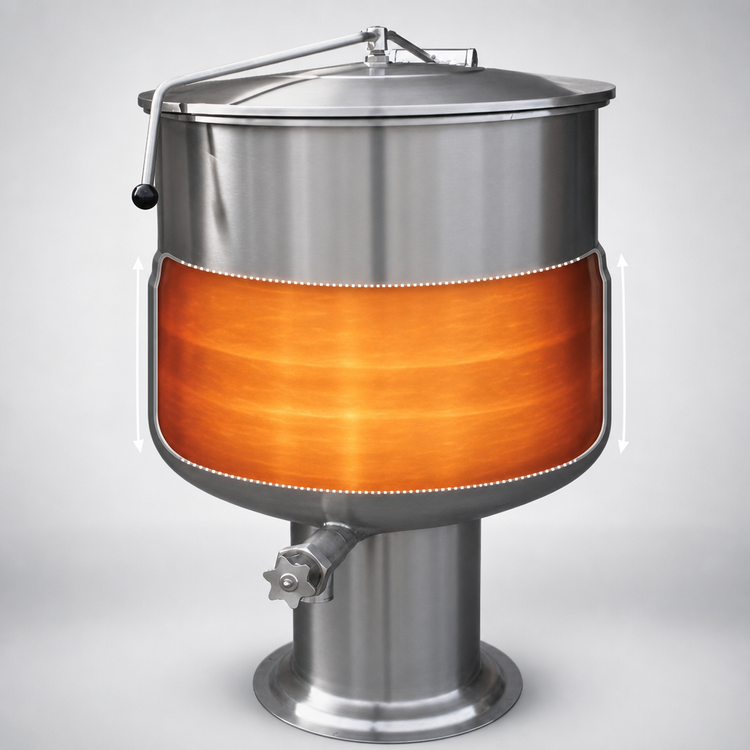Product image #4 for Crown DP-100 100 Gallon Direct Steam Stationary Kettle with Pedestal Base