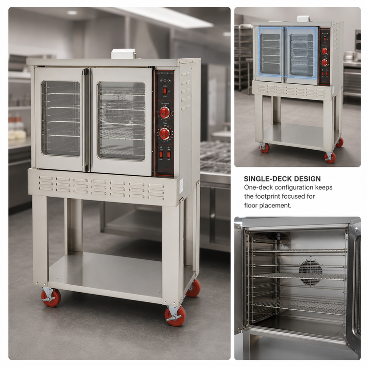 Product image #5 for American Range ME-1 Majestic Single-Deck Bakery-Depth Electric Convection Oven with 50/50 Glass Doors