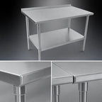 Thumbnail image #4 for John Boos Stallion ST4R1.5-2484GSK 84 x 24 in Stainless Steel Work Table, 14-Gauge 300 Series Top, Rear Up-Turn, Adjustable Undershelf