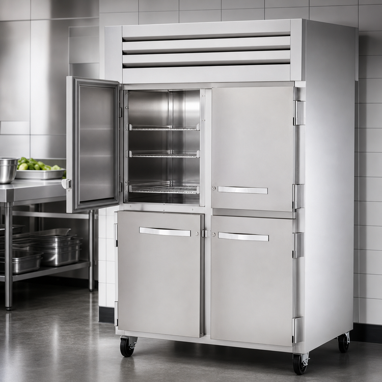 Product image #4 for True SPEC SERIES Two-Section Pass-Thru Heated Holding Cabinet with Stainless Steel Half Doors