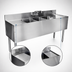 Thumbnail image #4 for CHOICE by Glastender Three-Compartment Underbar Sink Unit, 72-Inch Wide with Left and Right Drainboards