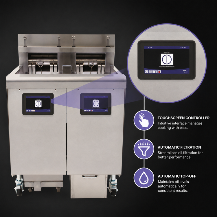 Product image #4 for Frymaster FilterQuick Oil Conserving 2-Station Electric Fryer Battery with (2) 30-lb Frypots and FQ4000 Easy Touch Controller