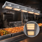 Thumbnail image #4 for Hatco Ultra-Glo® UGAL-60D6 60-Inch Lighted Double Ceramic Infrared Food Warmer with 6-Inch Spacer