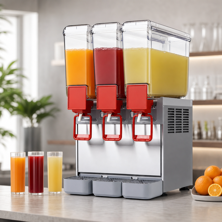 Product image #4 for Trento Ugolini Arctic Compact 3-Bowl Countertop Juice Dispenser, 2.1 Gallon Bowls