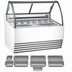 Thumbnail image #4 for Omcan White 10-Pan Gelato Display Showcase, 55.4-Inch Wide, Curved Glass, LED Lighting and Sliding Rear Doors