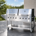 Thumbnail image #4 for Outdoor Propane BBQ Grill with 8 Burners, 2 Roll Domes, and 304 Stainless Steel Construction