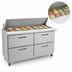 Thumbnail image #5 for Kelvinator Commercial 61-Inch Two-Section Mega Top 4-Drawer Refrigerated Prep Table, 24-1/6 Pan
