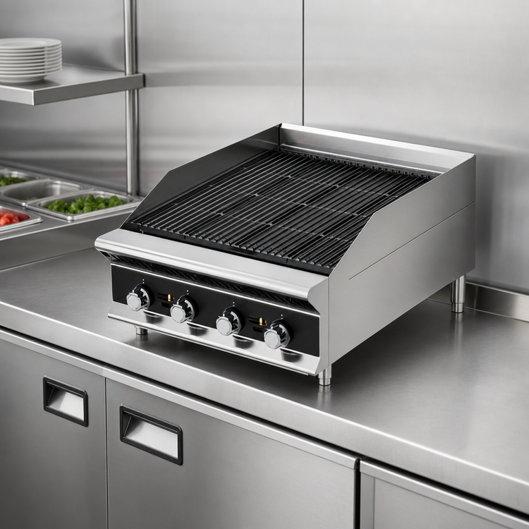 Product image #4 for Vollrath Heavy-Duty Countertop Charbroiler, 72-Inch, Stainless Steel, Radiant/Lava Rock