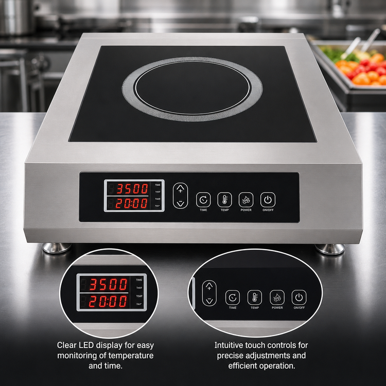 Product image #3 for Omcan 3400W Single-Burner Countertop Commercial Induction Cooker