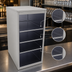 Thumbnail image #4 for Glastender Open Front Back Bar Glass Storage Cabinet with 3 Adjustable Shelves, 18 Inch Wide, Stainless Steel