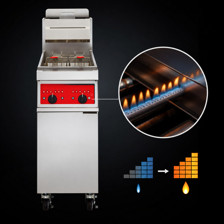 Product image #5 for Vulcan PowerFry3 High-Efficiency 21-Inch Free-Standing Gas Fryer, 65-70 lb Capacity, Solid State Analog Knob Control