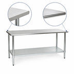 Thumbnail image #4 for Eagle Group BlendPort® BPT-3084B 430 Stainless Steel Work Table, 84"W x 30"D, Galvanized Undershelf, Flat Top