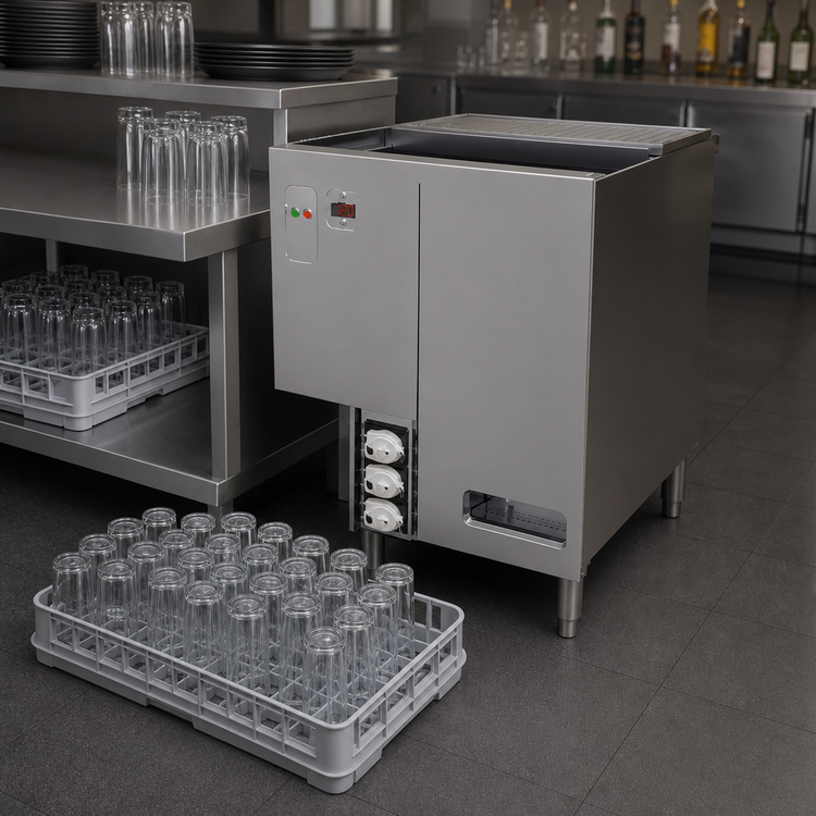 Product image #4 for Glastender GW24 Rotary Low-Temperature Chemical Sanitizing Underbar Glasswasher