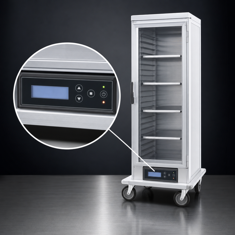 Product image #4 for Panco HCFNLSN-RC2.25 Full-Size Narrow Non-Insulated Heated Holding Cabinet with Universal Slides and Polycarbonate Door