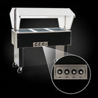 Thumbnail image #4 for Eagle Group Service Mate BPDHT4-208-3 Portable 4-Well Buffet Hot Food Table with Sneeze Guard, Stainless Steel Top, 208V 3-Phase