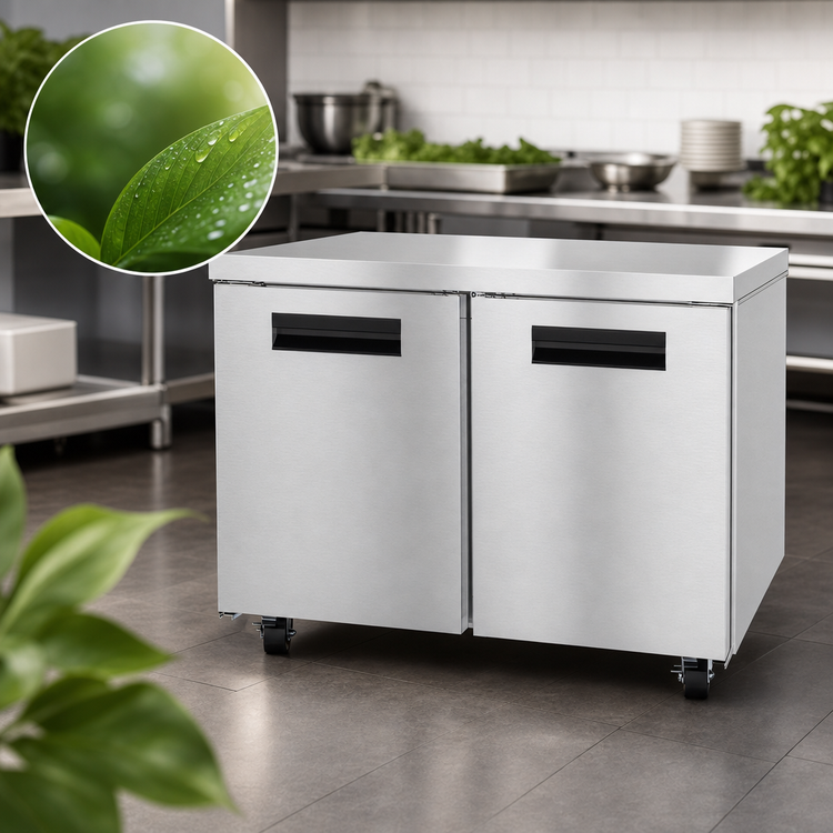 Product image #4 for Hoshizaki Steelheart 48-Inch Two-Section Reach-In Undercounter Freezer with Solid Doors and Cylinder Locks