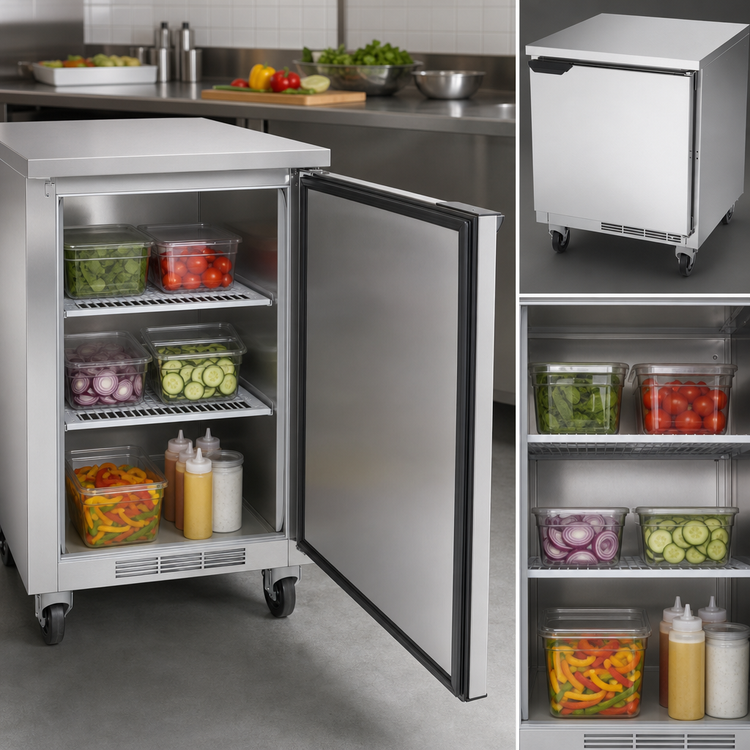 Product image #4 for Beverage-Air 32-Inch One-Section Flat-Top Worktop Refrigerator with Solid Door, 7.2 Cu. Ft.