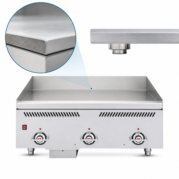 Product image #5 for Vulcan VCCG72-IR Heavy Duty 72-Inch Countertop Gas Griddle with 1-Inch Chrome Plate