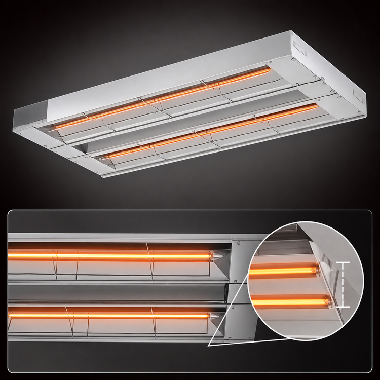 Product image #4 for Hatco Glo-Ray 18-Inch Double Infrared Strip Heater, 500W, Aluminum, Unlighted