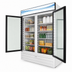 Thumbnail image #4 for Fogel Two-Section Glass Door Reach-In Refrigerator Merchandiser, 45 Cu. Ft., Bottom-Mounted Self-Contained