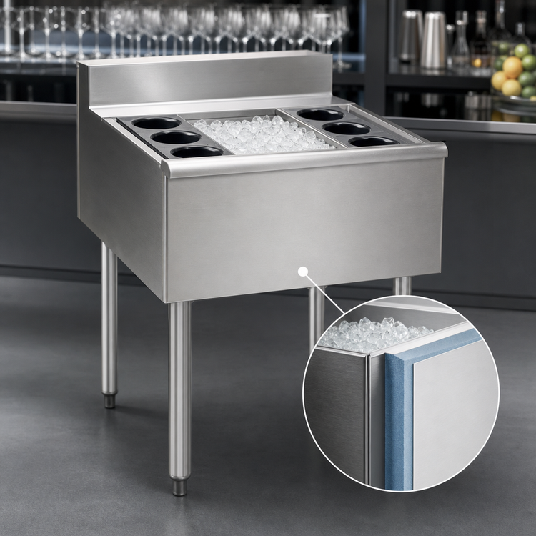 Product image #4 for Eagle Group 1800 Series Modular Underbar Cocktail Unit Bar Ice Bin, 24W x 20D x 33-1/2H, 63 lb Capacity