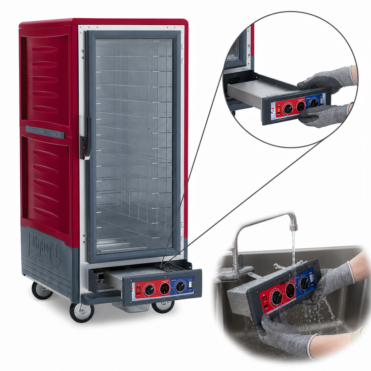 Product image #4 for Metro C5 3 Series 3/4 Height Combination Heated Holding & Proofing Cabinet with Clear Polycarbonate Door and Lip Load Slides