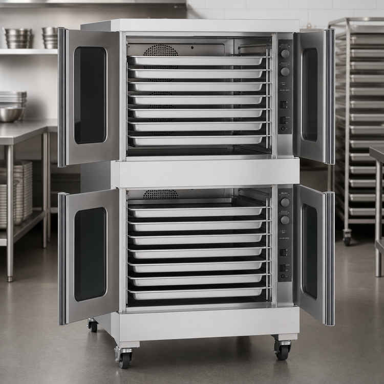 Product image #4 for BakeMax BADCO5E Double Deck Electric Convection Oven, 18 Full-Size Tray Capacity