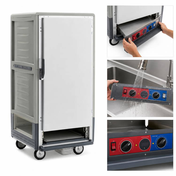 Product image #4 for Metro C5 3 Series 3/4 Height Mobile Heated Holding and Proofing Cabinet with Gray Insulation Armour and Universal Wire Slides