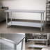 Thumbnail image #4 for Duke Manufacturing 144-Inch x 24-Inch Stainless Steel Work Table with Open Base and Galvanized Undershelf