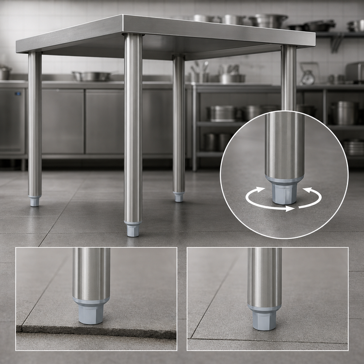Product image #4 for 34-1/2 Inch Stainless Steel Work Table Legs with Adjustable Feet, Set of 4