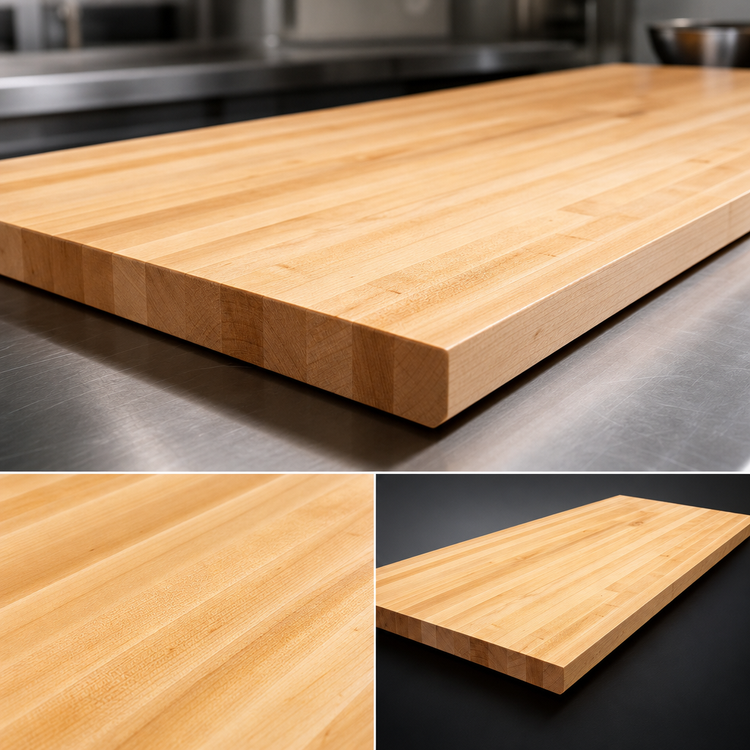 Product image #4 for John Boos Boos Block Kitchen Countertop, 72"W x 27"D x 2-1/4" Thick, Northern Hard Rock Maple, Varnique Finish
