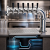 Thumbnail image #4 for Glastender PC-6-MFR Countertop Pipe Cantilever Draft Dispensing Tower, 6 Faucets, Glycol-Cooled, Mirror Finish