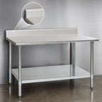 Thumbnail image #4 for Eagle Group Spec-Master T2484E-BS 84-Inch x 24-Inch 14-Gauge Stainless Steel Work Table with 4-1/2-Inch Backsplash and Galvanized Undershelf