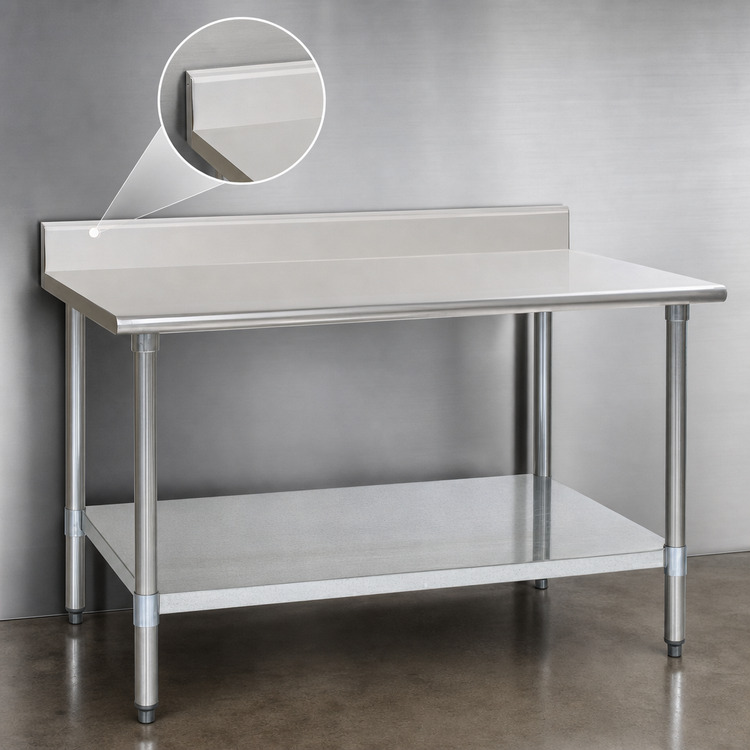 Product image #4 for Eagle Spec-Master 84-Inch x 24-Inch Stainless Steel Work Table with 4-1/2-Inch Backsplash and Galvanized Undershelf