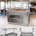 Thumbnail image #4 for Omcan USA 48-Inch Mobile Stainless Steel Sealed Well Hot Food Serving Counter / Steam Table with Double-Sided Sneeze Guard