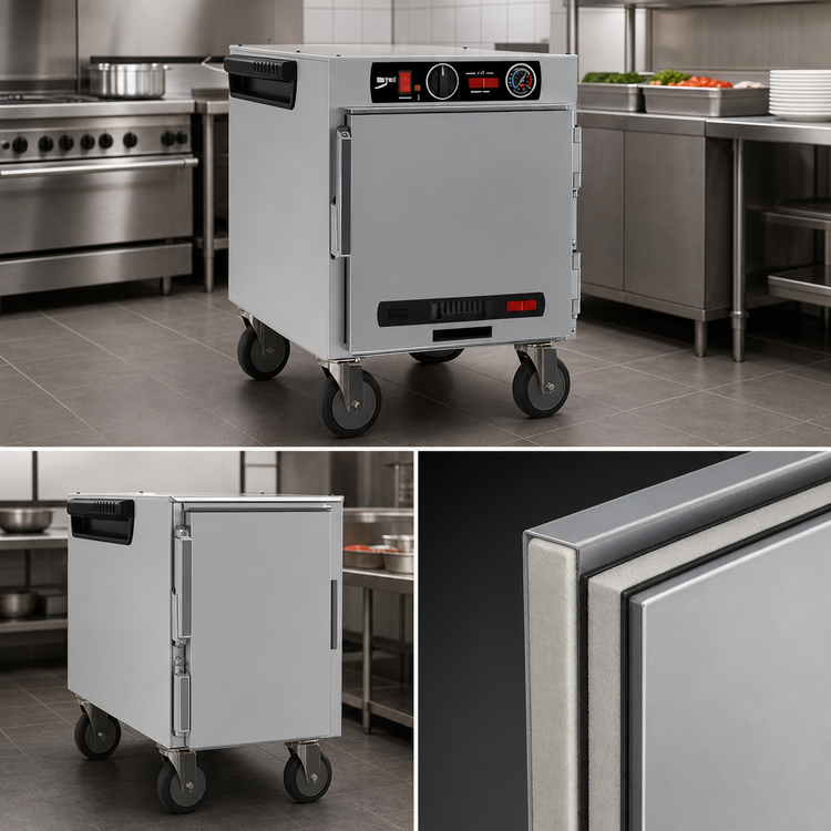 Product image #5 for Metro HotBlox Narrow 4-Pan Pass-Thru Undercounter Insulated Holding Cabinet with Solid Doors and Analog Controls