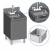 Thumbnail image #4 for CHOICE 18-Inch Stainless Steel Underbar Hand & Dump Sink Cabinet with Hinged Door, Faucet, and Dry Waste Chute